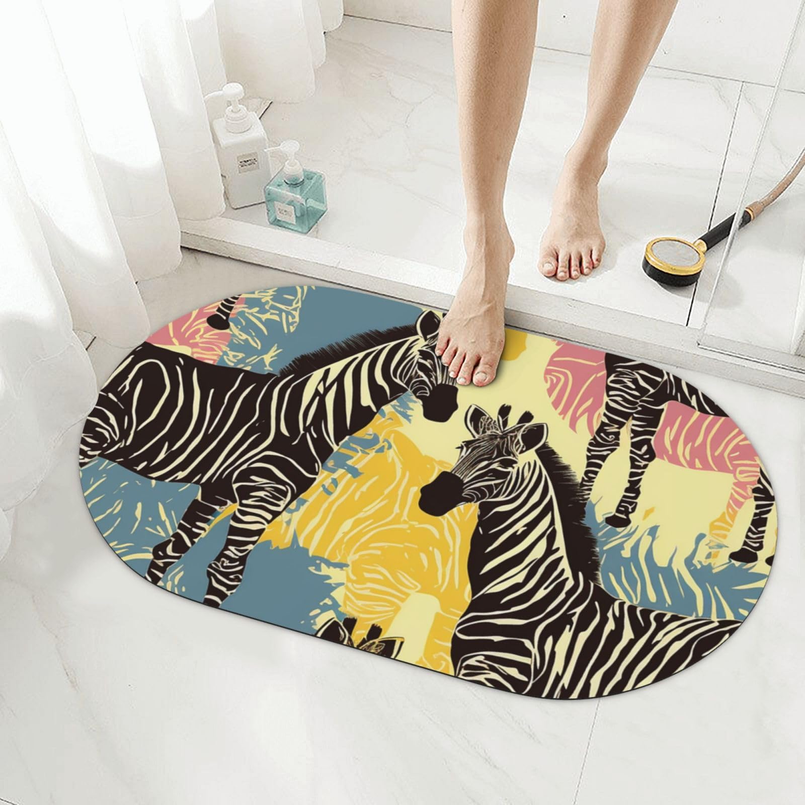 Tapis de bain en pierre anti humidité pour douche et baignoire