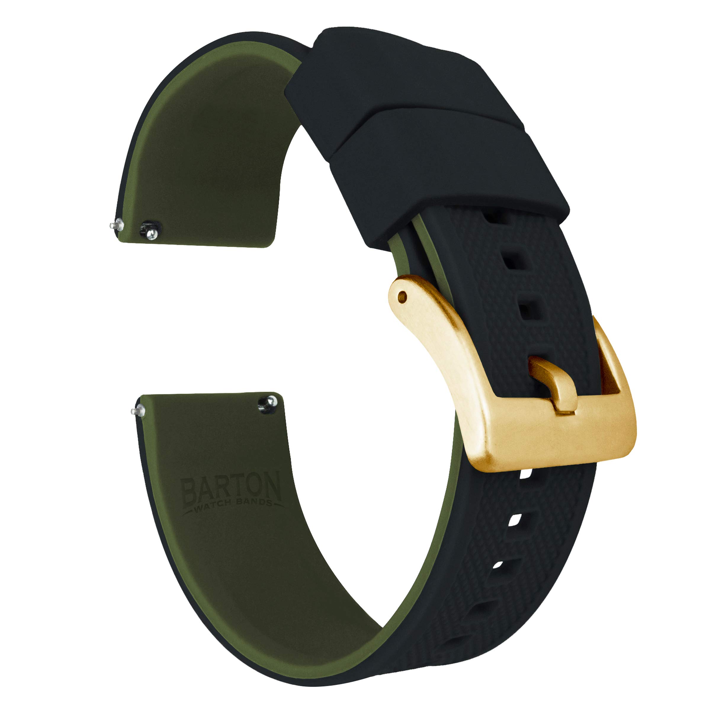 BARTON Elite Silicone Watch Bands - Gold Buckle Quick Release