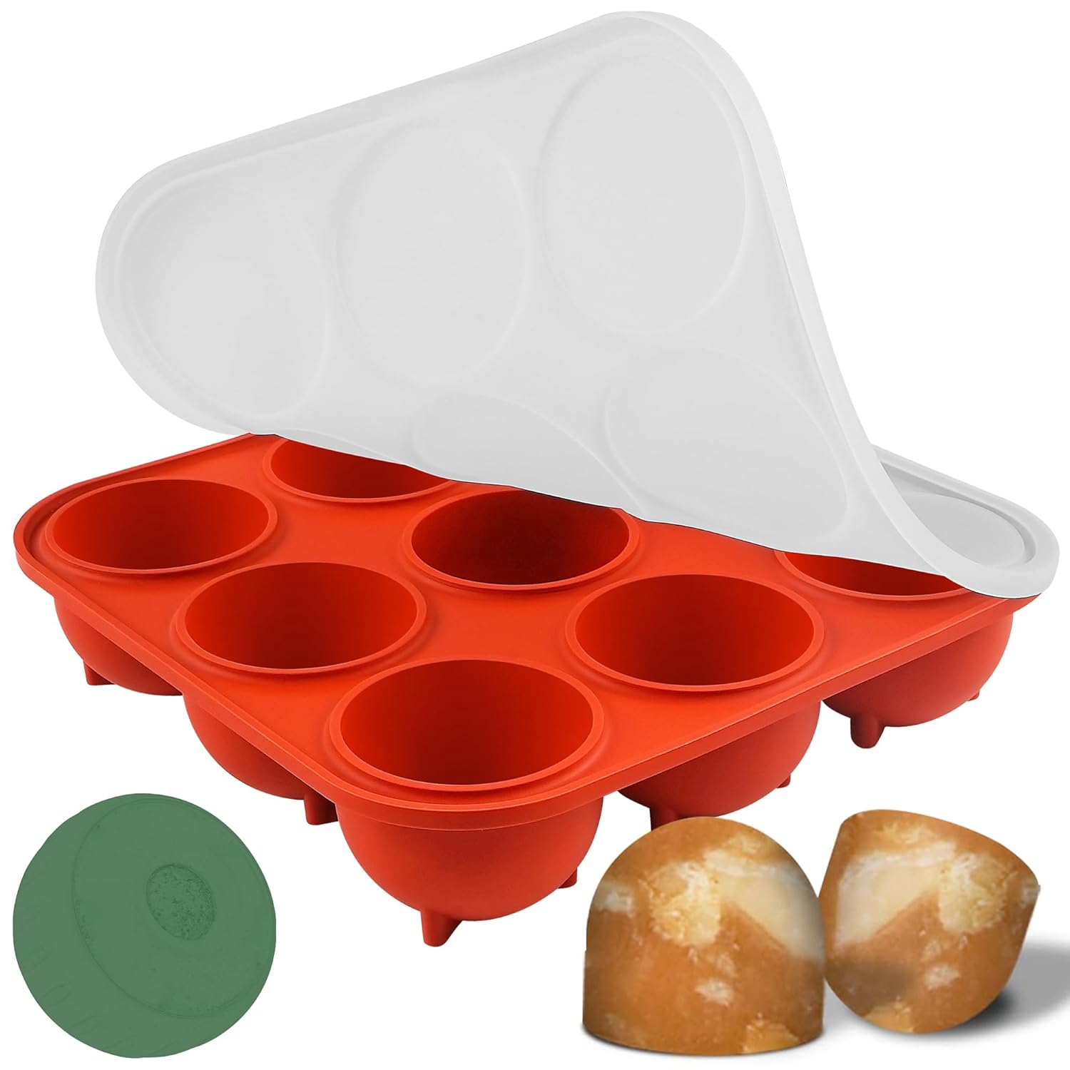 9-Cavity Silicone Frozen Dog Treat Mold with Lid for Woof Pupsicle & Power Chewer Pupsicle Large 25-75lbs,Reusable Frozen Dog Treat Tray Mold for Pupsicle