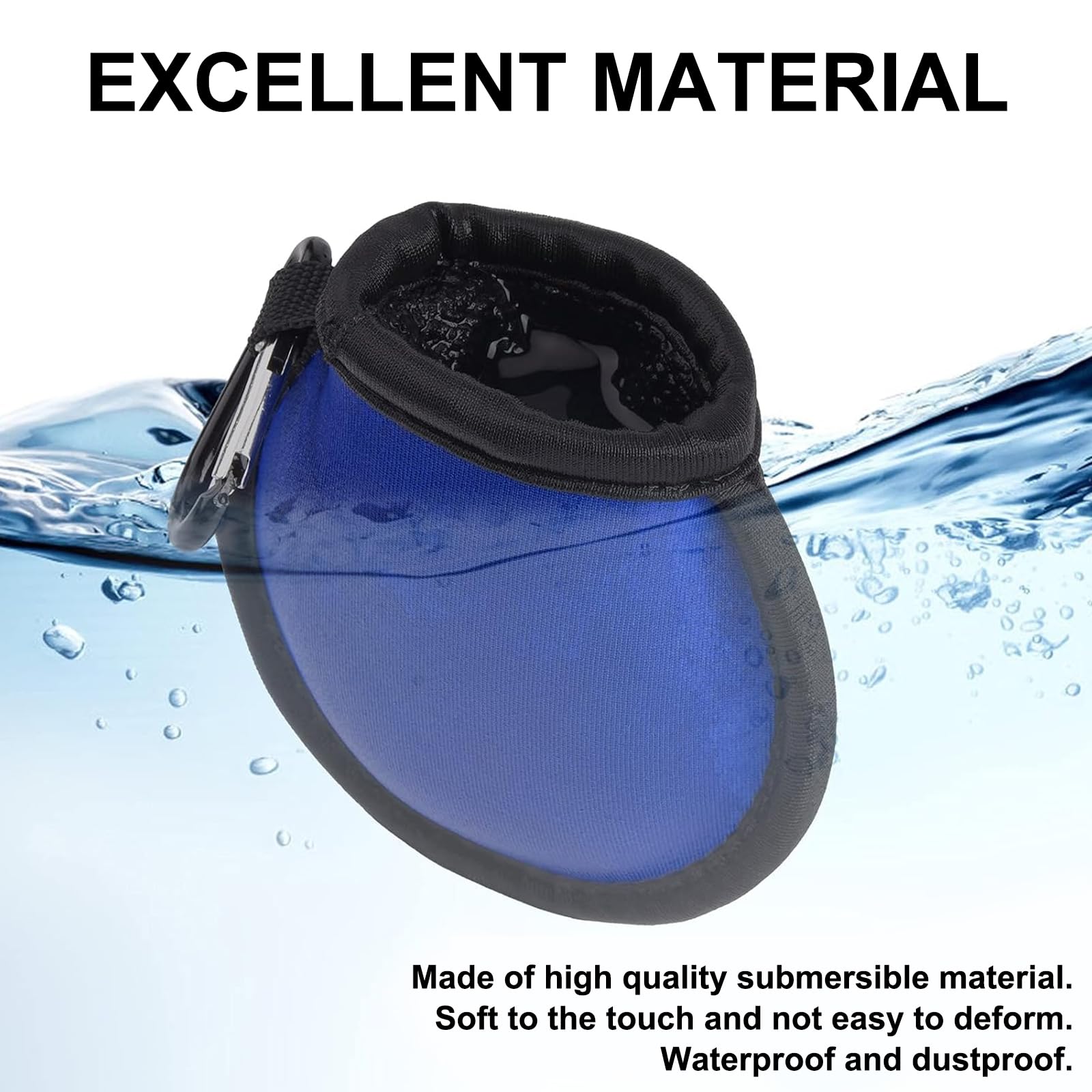 FUZVOL 2 PCS Golf Ball Cleaner Pouch Waterproof Golf Accesorries Washer Pocket with Carabiner Golf Ball Cleaner Bag Accesorries Golf Ball Dry-Clean Pocket Golf Gifts for Men(Blue+Blcak) - Image 3