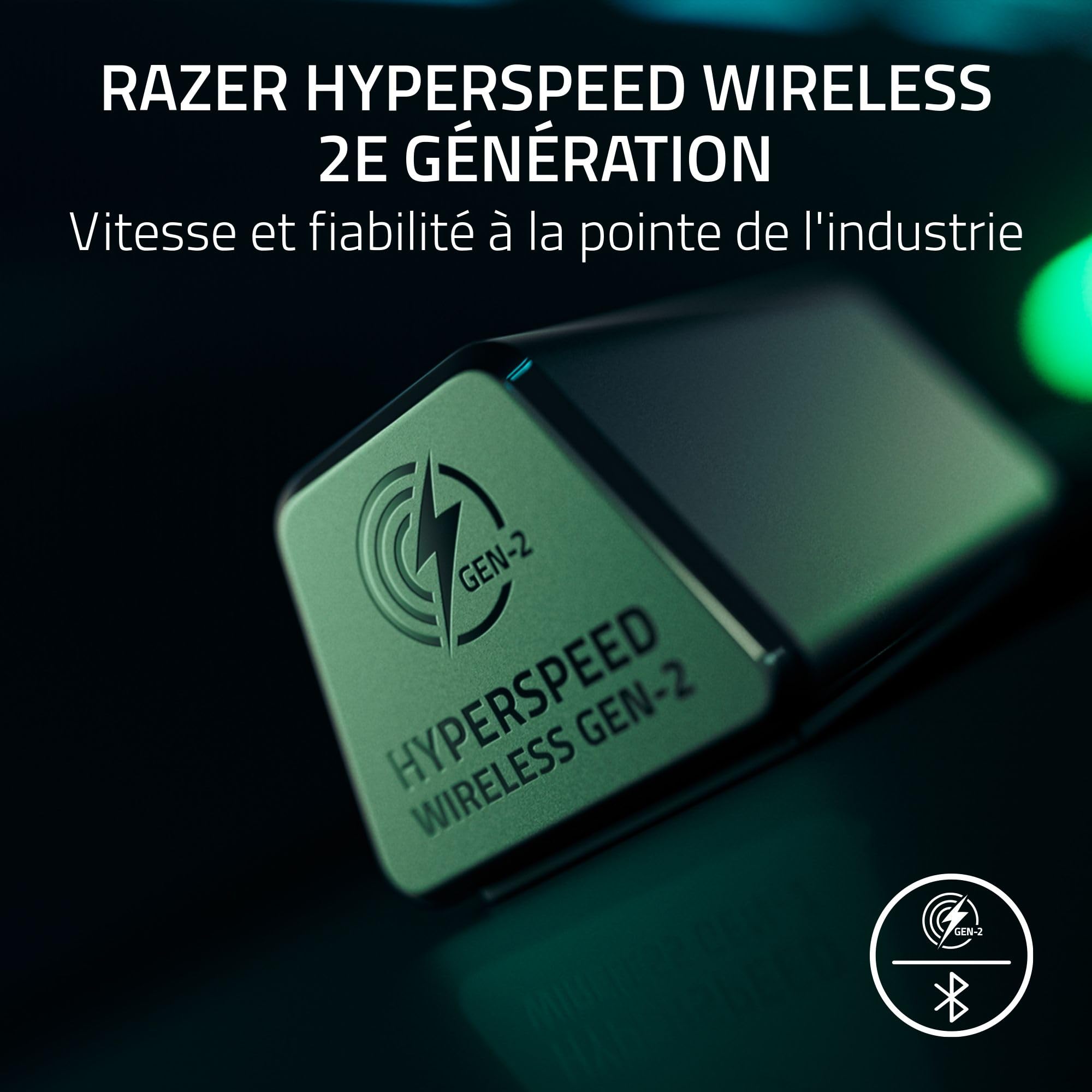 Razer BlackShark V3 - Casque sans Fil pour l’Esport - Haut-parleurs en Titane de 50mm - Micro HyperClear Amovible - THX Spatial Audio - Wireless 2,4Ghz & Bluetooth - Profils FPS - PC/Mac | Blanc
