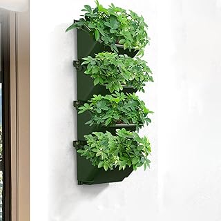 Agrdeed Hanging Plant Bags, Self-Watering Wall Plant Pot, Vertical Garden Plant Wall with 4 Pockets, Wall Mounted Plant Bag, Wall Garden for Yard, Garden, Balcony, Home Decoration