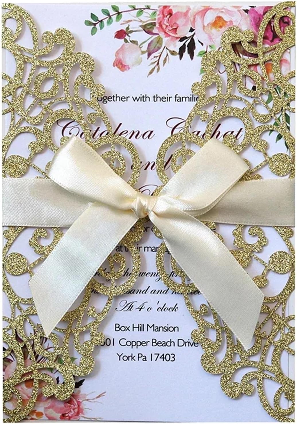 Wedding Envelopes 50Pcs Laser Cut Wedding Invitations Cards Tags Vintage Wedding Bridal Gift Greeting Card Birthday Decoration Party Supplies(Silvery)