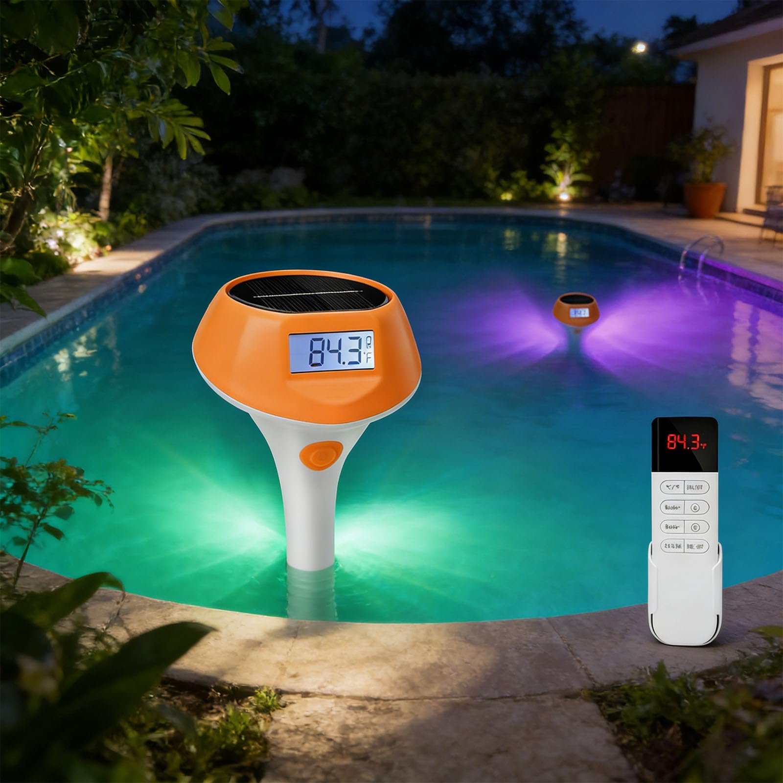 Termografo solare galleggiante per piscina, luce per nuoto notturno