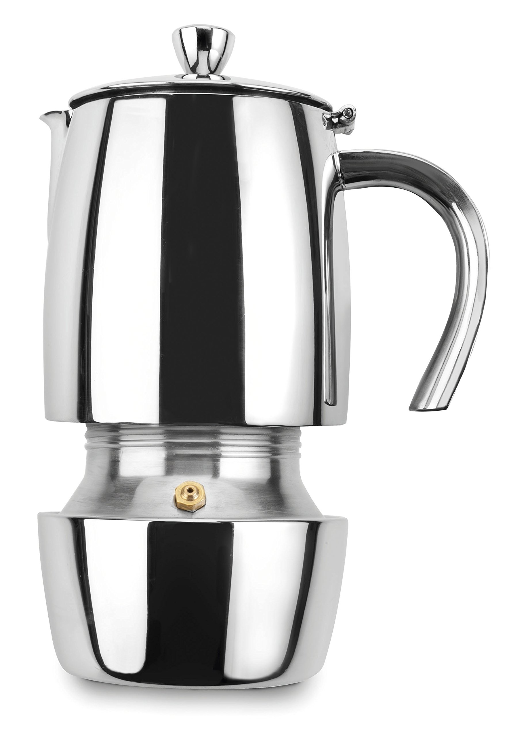 Lacor 62084 - Cafetera Exprés 4 Tazas, 4 Tazas, Plata - Menaje Profesional | Para un café intenso en casa; ideal para el uso diario tanto en cocina profesional como en el hogar, con un acabado cuidado