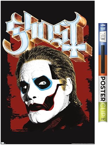 Trends International Ghost - Póster de pared de arte pop, 22.37 x 34.00 pulgadas, paquete de póster y clip prémium