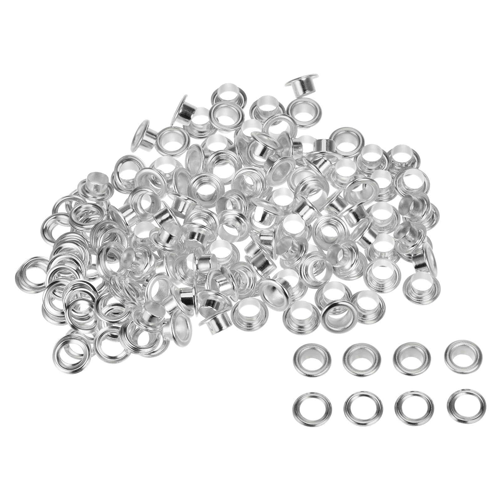 TA-VIGOR 6mm 1/5 Inch Grommets Kit Metal Eyelets with Washers Silver 100pc