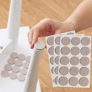 Furniture Pads for Hardwood Floors, 45PCS 28mm Beige Round Felt Furniture Sliders, Furniture Floor Protectors
