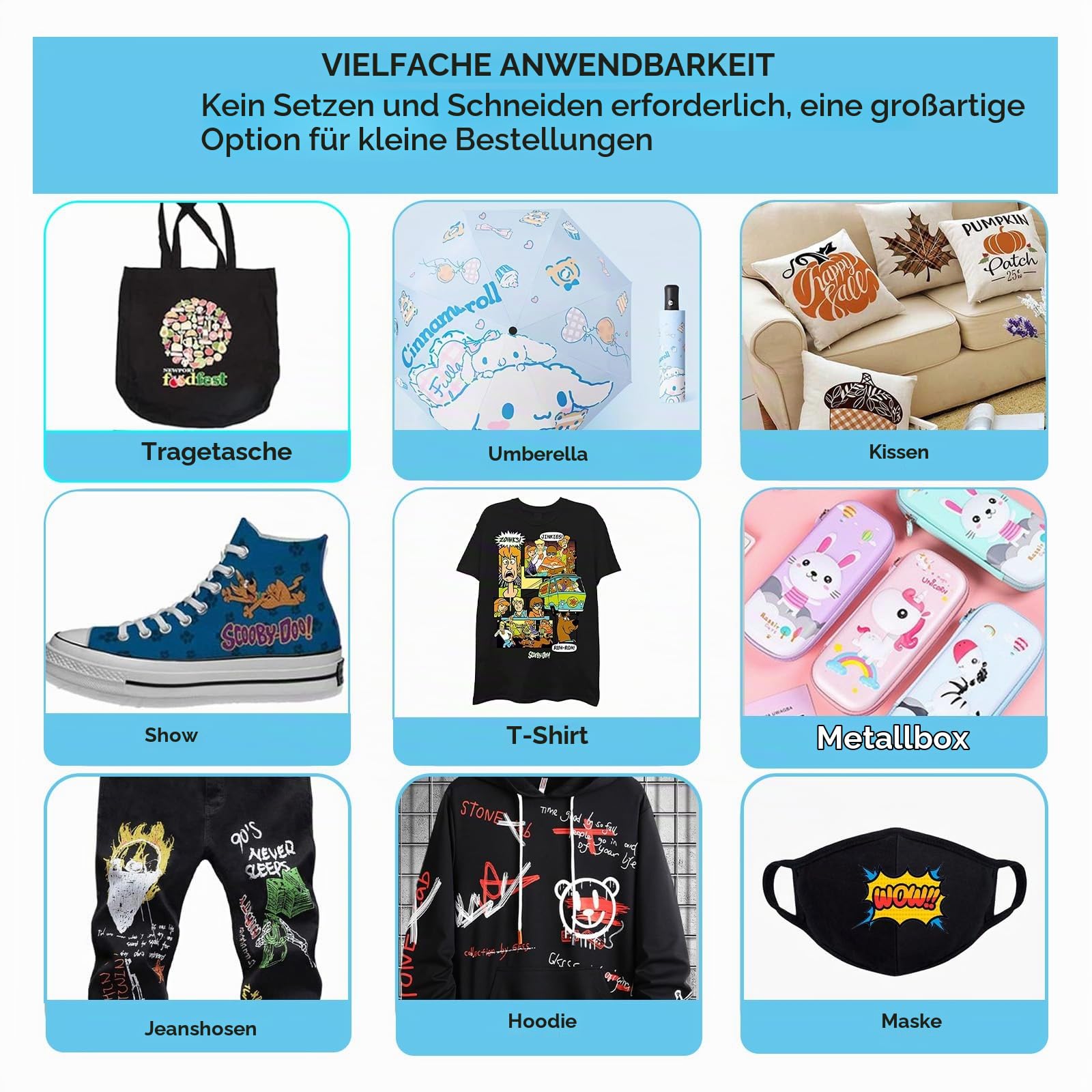 DTF Transferfolie Rolle, 33 cm x 100 m Klare Vorbehandlung DTF Transferpapier Wasserdichte Tintenstrahl PET Wärmetransferpapier für Direkt auf T Shirts Kleidung Textil (Matt)