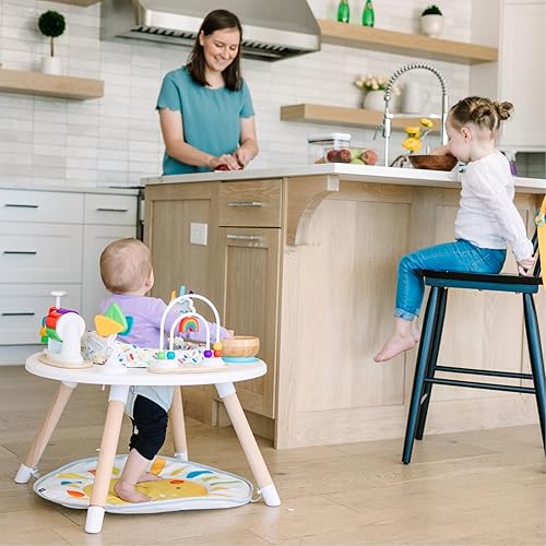Miniatura 9 de Move2Play Centro de actividades para bebés 4 en 1  Diseño inspirado en Montessori  8 juguetes interactivos  Tiempo boca abajo, Exersaucer y mesa