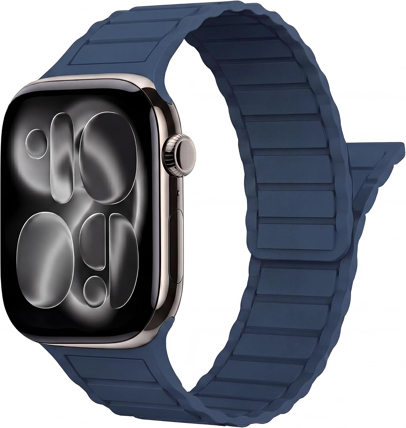 Magnetic Silicone for Apple Watch Sport Band, Deep Blue.