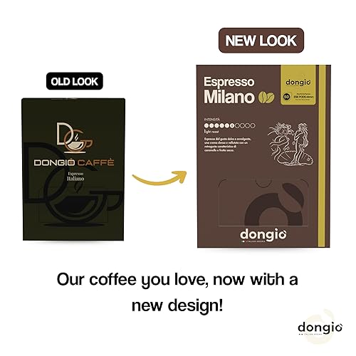 Miniatura 2 de Dongiò Caffè Espresso Milano, paquete de 50 cápsulas de café de una sola porción, ESE 1.732 in, tostado expreso ligero, café mezclado y tostado en