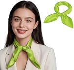 Durio Silk Head Scarf for Women Retro Square Satin Bandana Neck Scarves | Vintage square silky hair wrapping accessory. Soft lightweight skinny solid color.