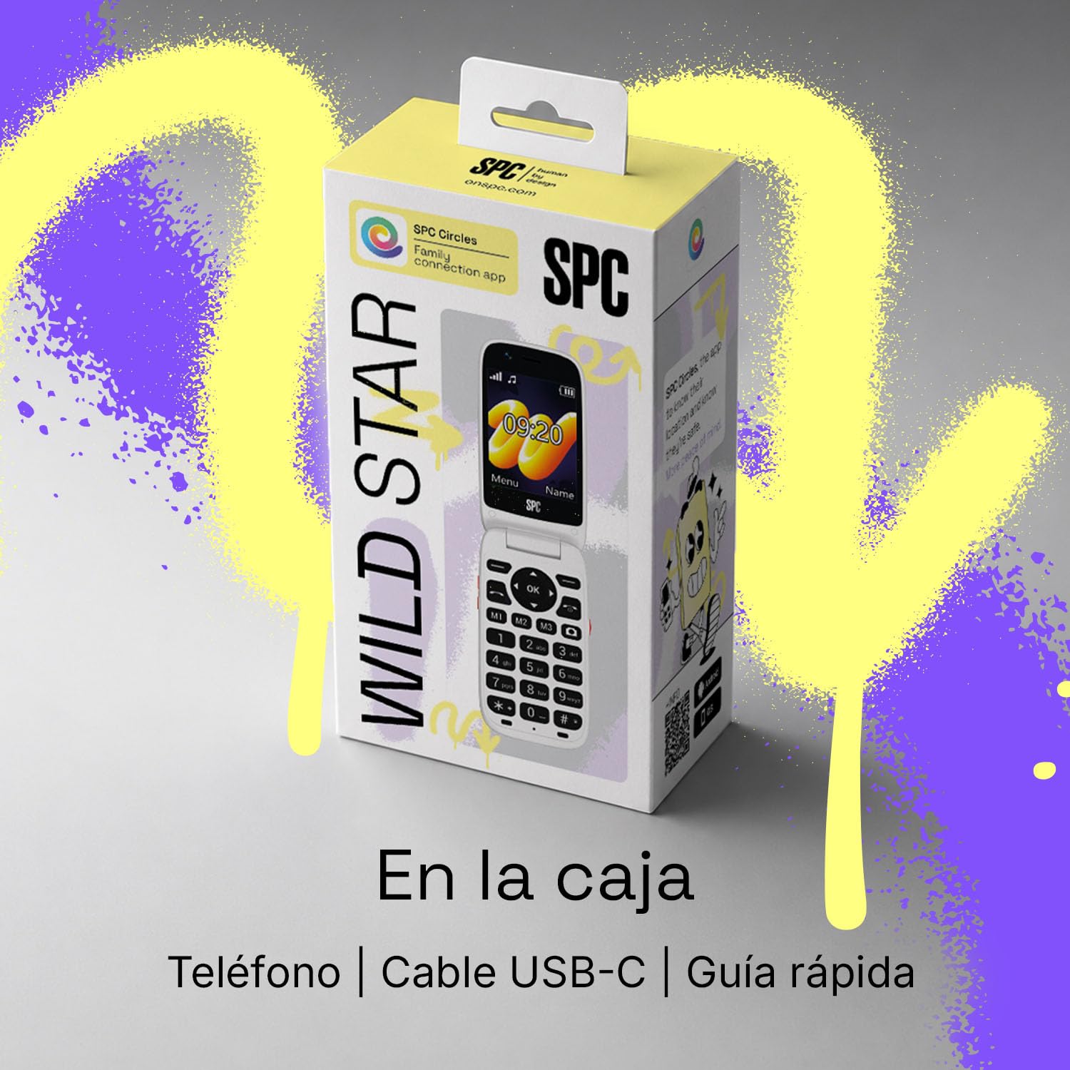 SPC Wild Star - Móvil para niños con GPS, botón SOS, sin Internet, Blanco | Compatible con SPC Circles para conocer ubicación y gestionar contactos, Bluetooth, 4G, cámara frontal y selfie