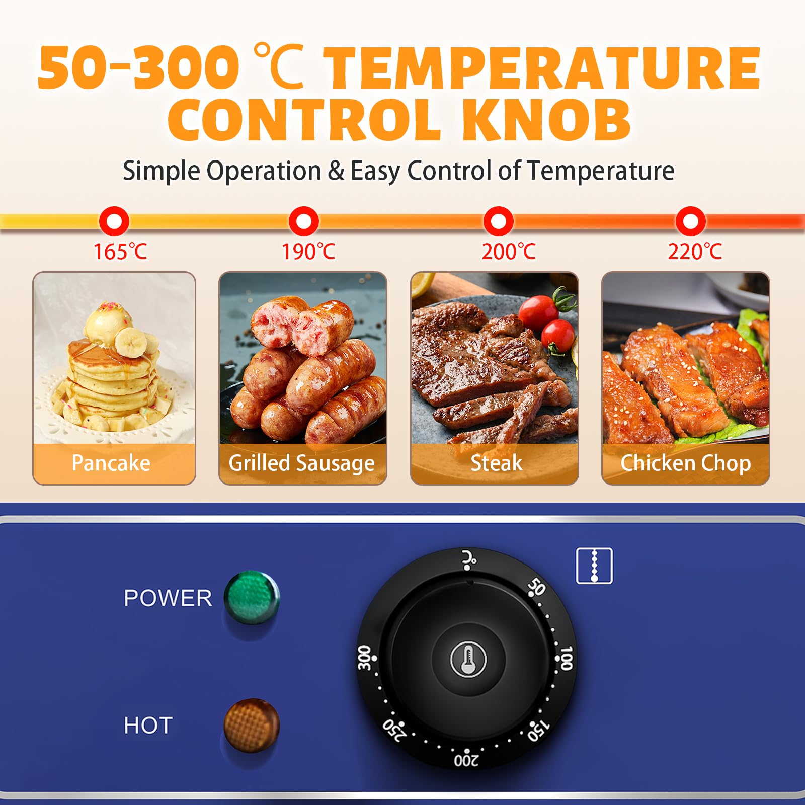 Electric Griddle Commercial Counter Top Stainless Steel Hot Plate Kitchen Grill Thermostatic Control 3000W 22" New Model in 2019 product thumbnail 6