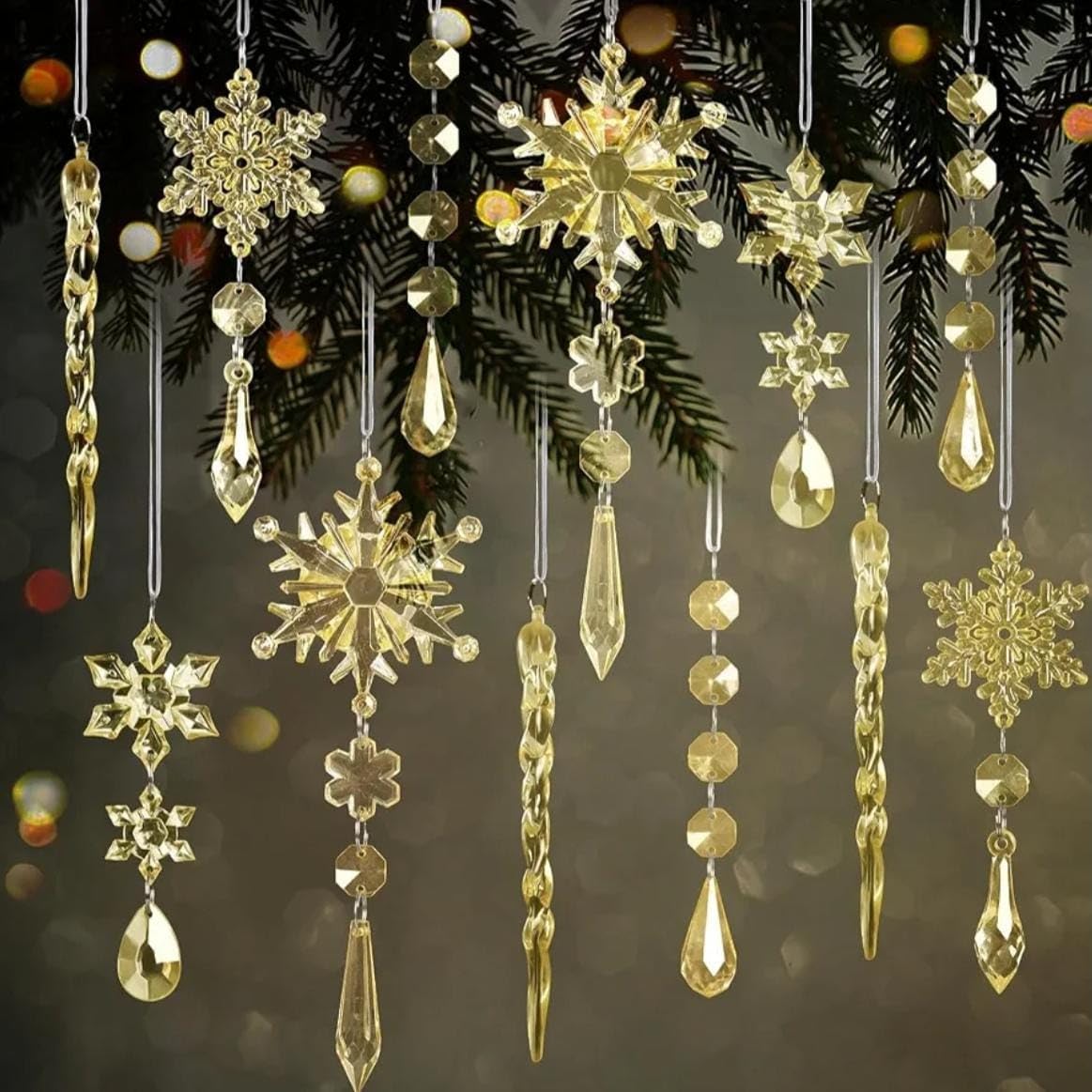 Christmas Crystal Ornaments - Iced Icicles FREE SHIPPING -12