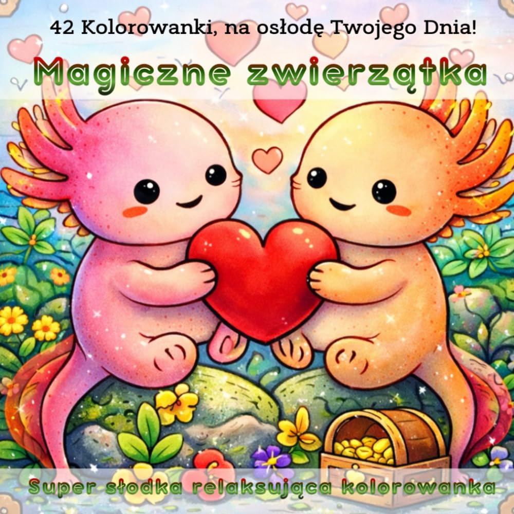 Magiczne zwierzątka 42 Kolorowanki, na osłodę Twojego Dnia!: Super słodka relaksująca kolorowanka