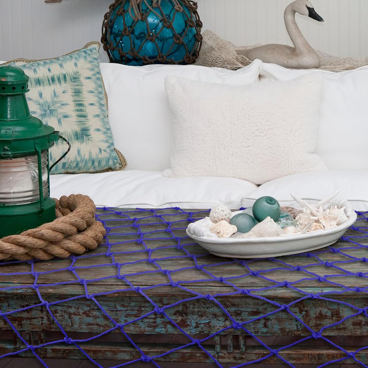 YuanDe Decorative Fish Net, 2 Pack, 80x40 inches, Dark Blue, photo 6 of 7