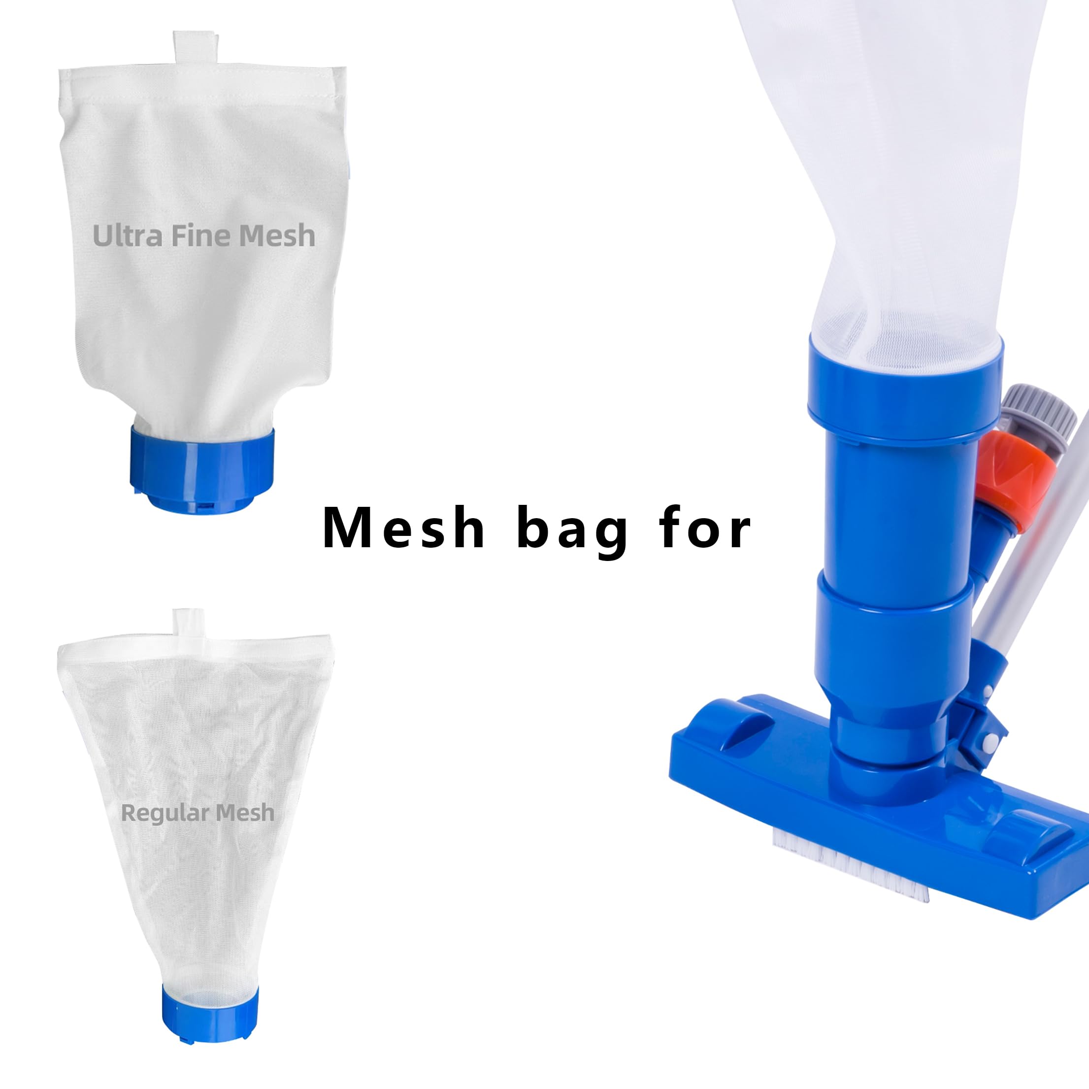 Sepetrel 2pcs Pool Vacuum Replacement Mesh Collection Bags,Includes A Fine Mesh Collection Bag and A Standard Mesh Collection Bag for Clasp Collection Bag Vacuum
