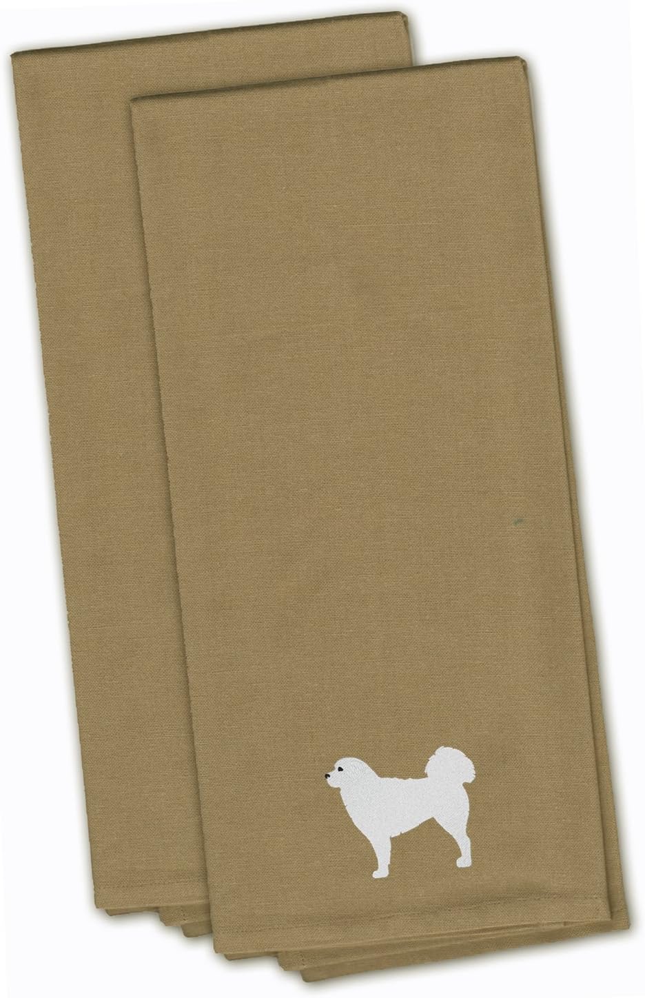 Caroline's TreasuresBB3427TNTWE Polish Tatra Sheepdog Tan Embroidered Towel Set of 2 Decorative Bathroom Guest Hand Towel for Hand, Face, Tea, Dishcloth, 19 X 25, Tan