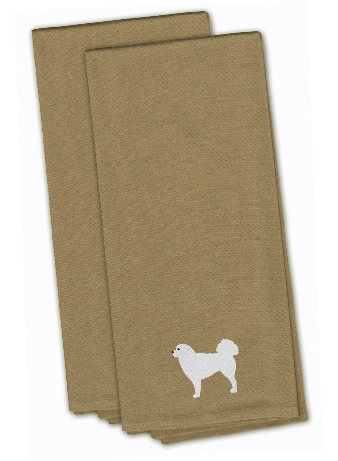 Caroline's TreasuresBB3427TNTWE Polish Tatra Sheepdog Tan Embroidered Towel Set of 2 Decorative Bathroom Guest Hand Towel for Hand, Face, Tea, Dishcloth, 19 X 25, Tan