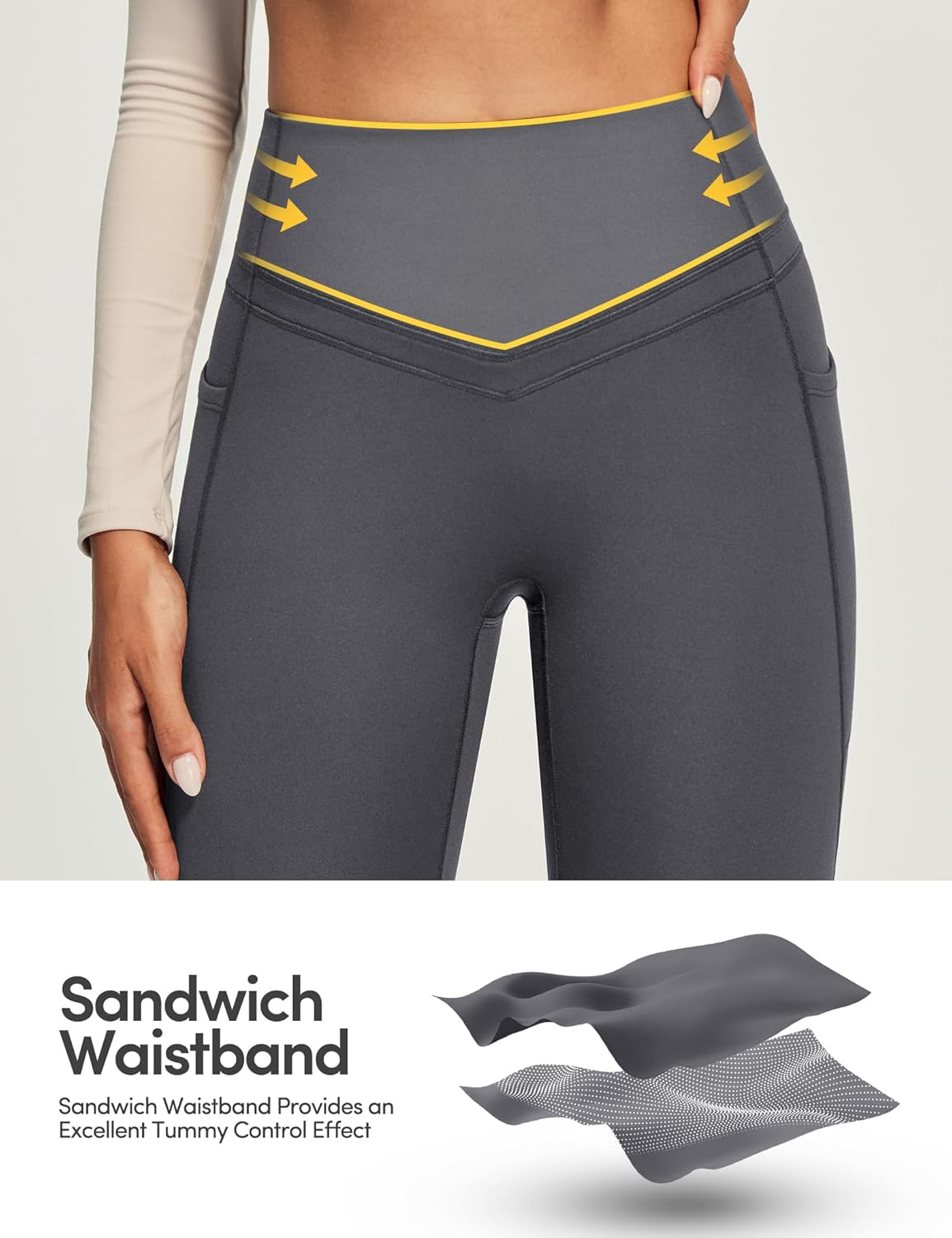 IUGA Compression Fleece Lined Leggings Women No Front Seam Thermal Leggings for Women Tummy Control High Waist Yoga Pants