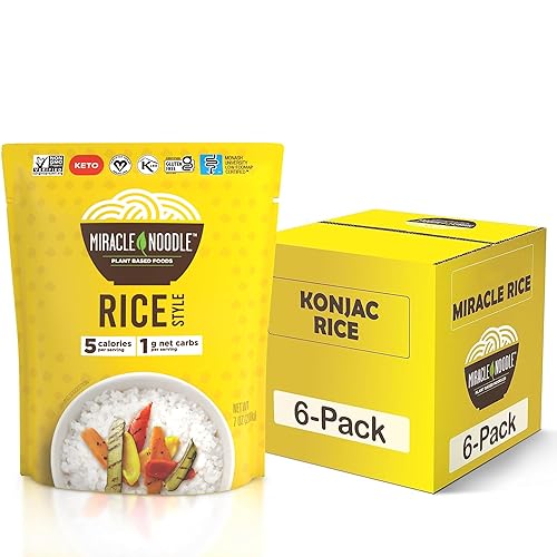 Miracle Noodle Konjac Rice arroz Shirataki arroz listo para comer apto para dieta cetogénica vegano sin gluten bajo en carbohidratos bajo en