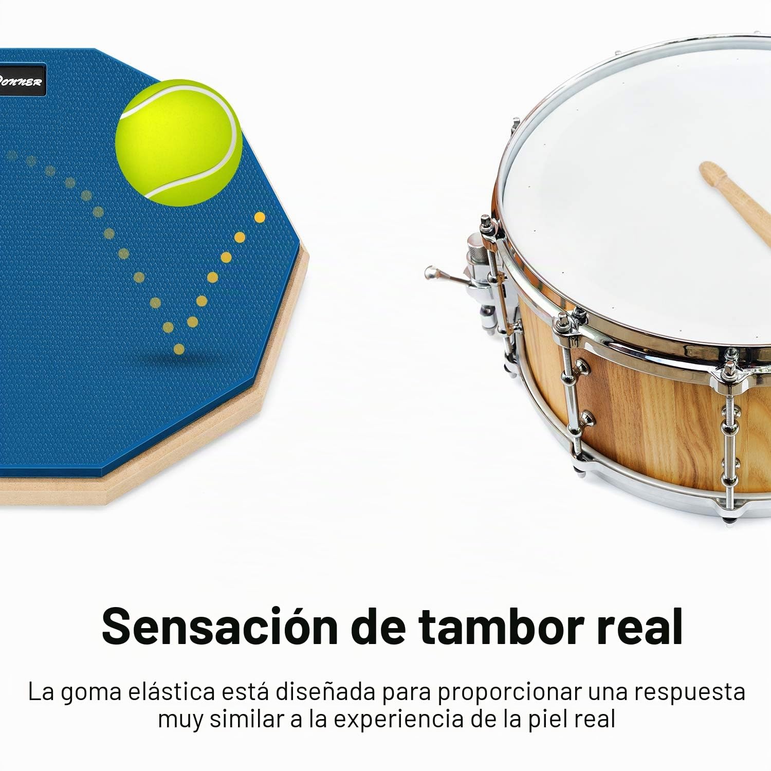 Donner 8'' Almohadilla de Práctica con Baquetas,Azul