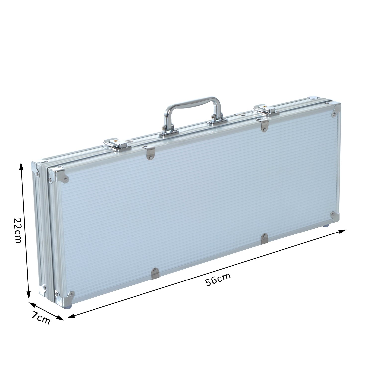 Homcom - Maletín Pro de Poker con 2 juegos de cartas y 2 llaves de aluminio (55,5 x 22 x 6,5 cm, aluminio)