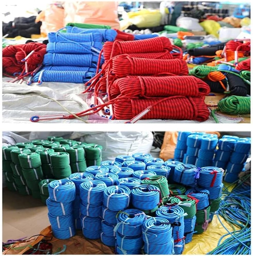 14MM Static Rock Climbing Rope High Strength Nylon Cord 32ft-656ft Fire Escape Safety Rappelling Rope Outdoor Hiking Accessories for Canyoneering Rescue Work ( Color : White , Size : 14mm x 25m )