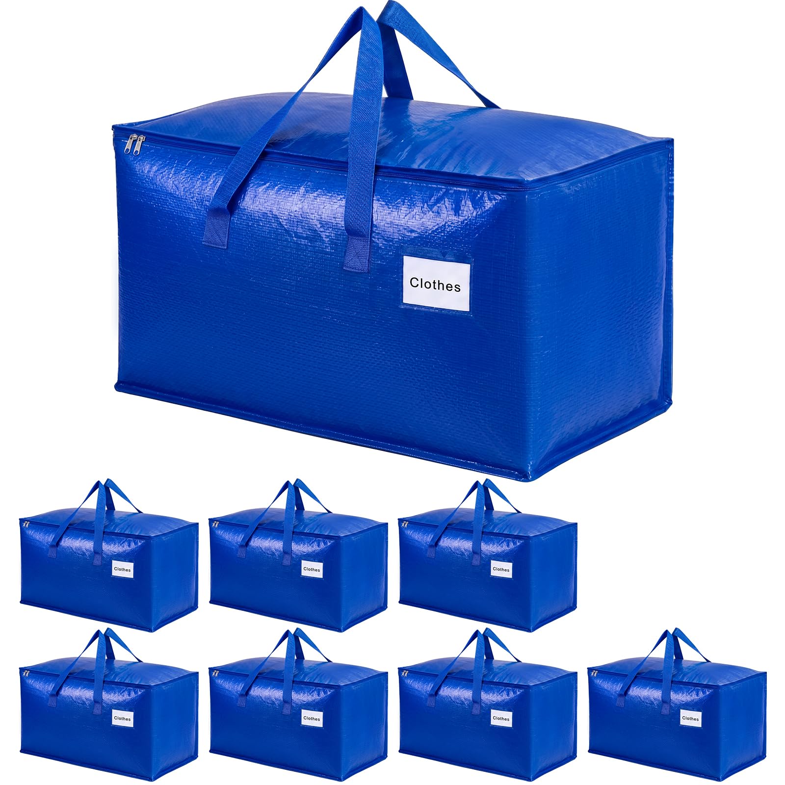 KYODOLED 8 Pack Blue Moving Bags, 24 Gal Large Storage Totes for College