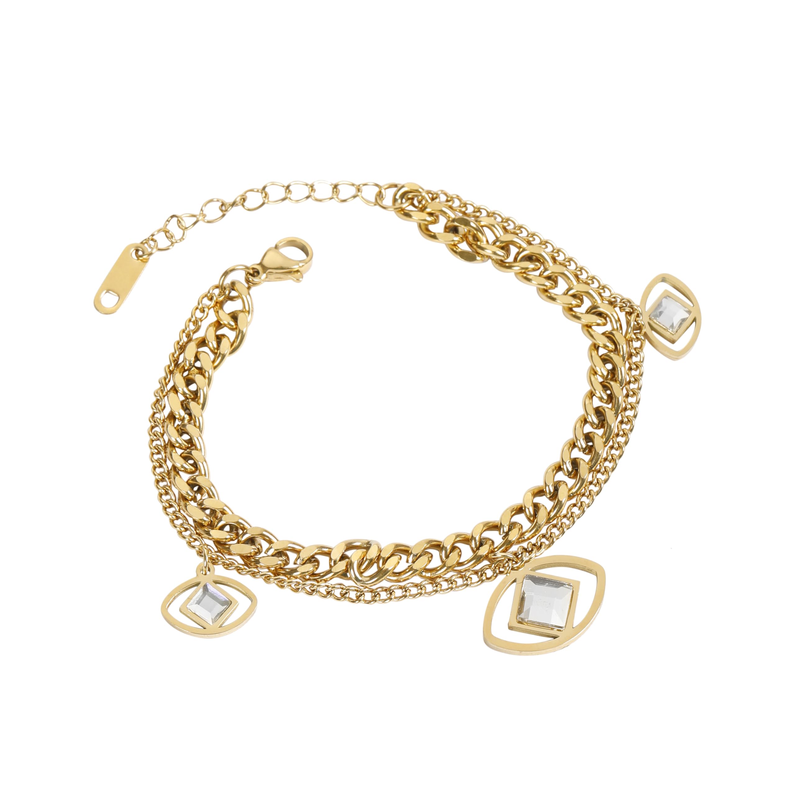 ARORI Evil Eye Beaded Charm Bracelet for Women & Girls | Lightweight Korean Minimalist Golden Anti-Tarnish Bracelet for Daily Use-image-26