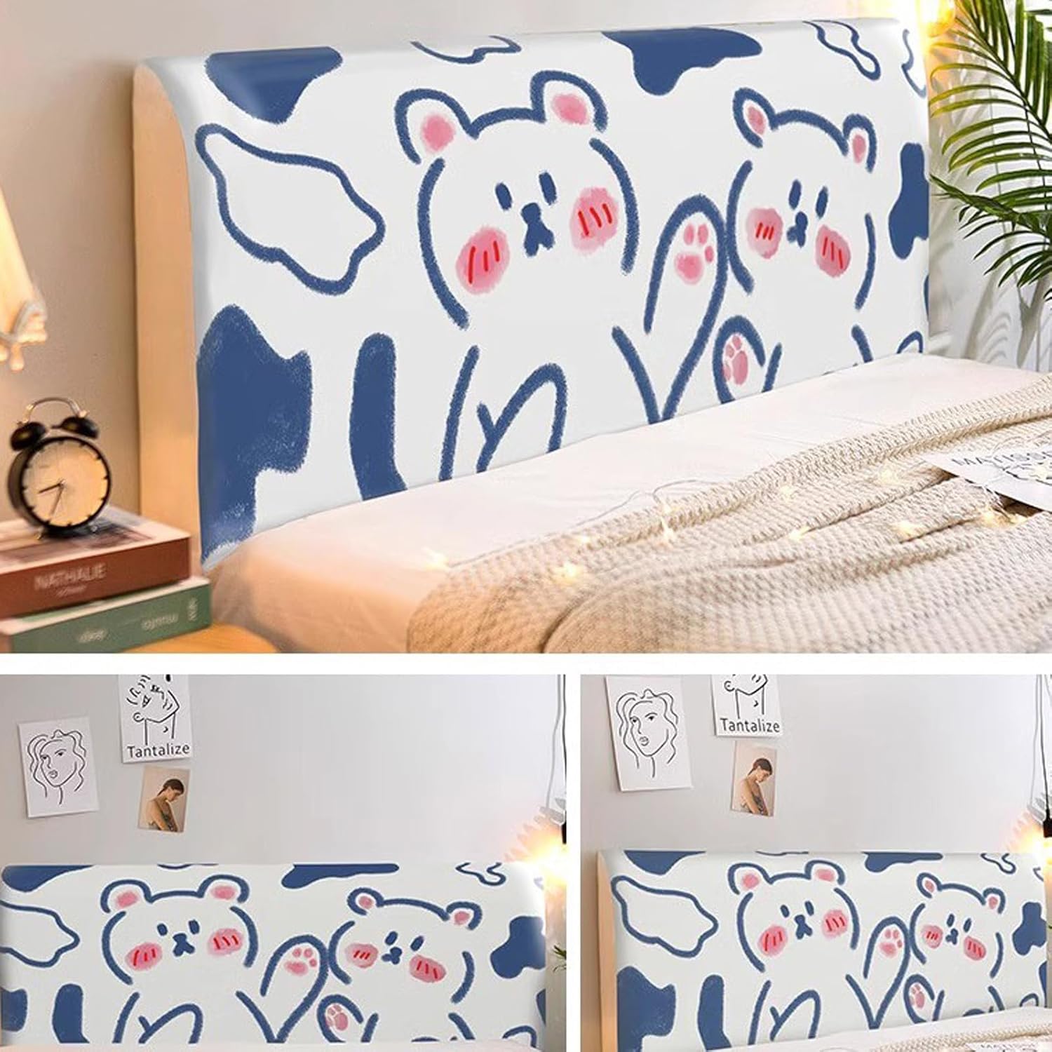 UYSELA Bed Headboard Covers for Single/Double Bed, Headboard Slipcover Protective Cover, All-Inclusive Elastic Headboard Cover