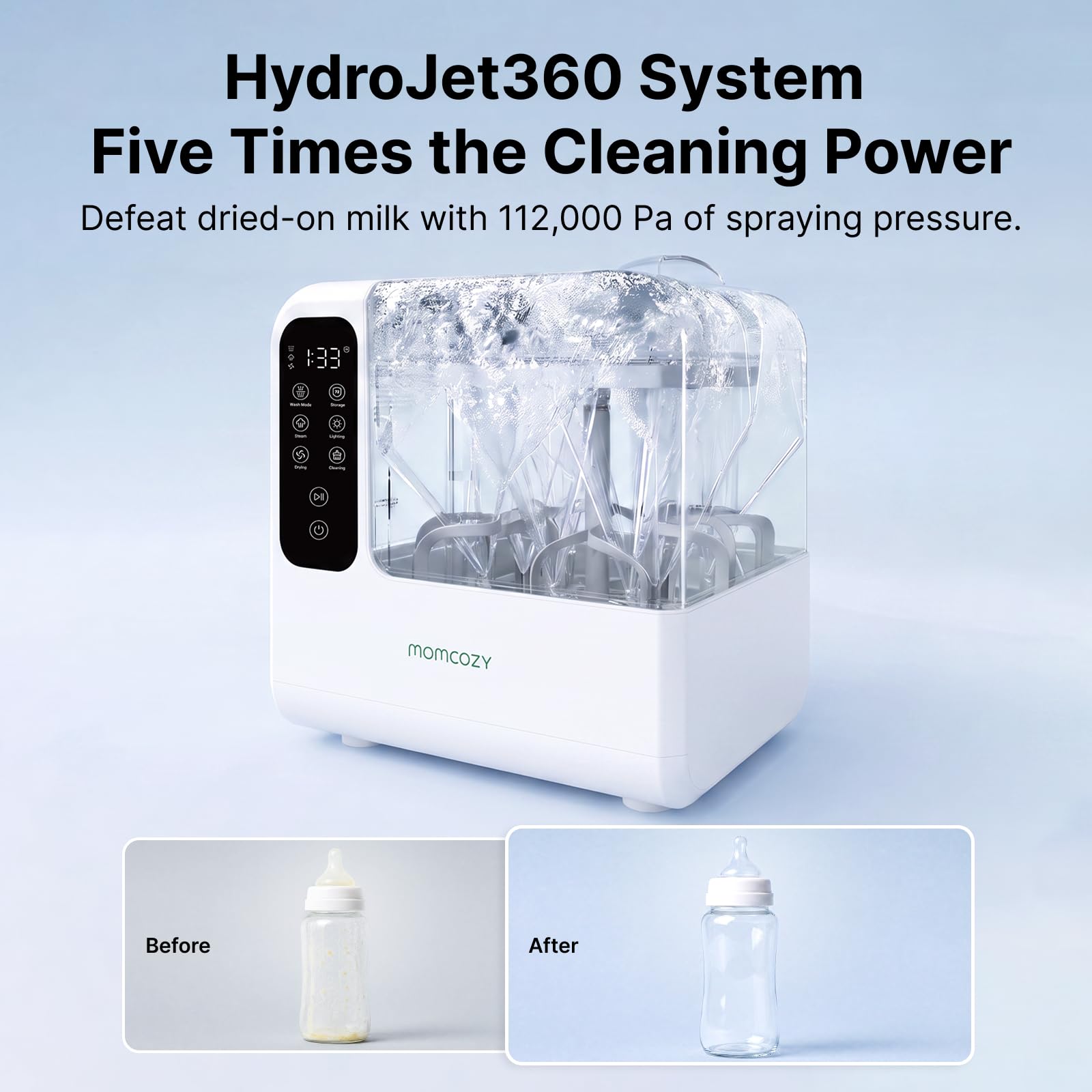 Momcozy KleanPal Pro All-in-One Bottle Washer, Sterilizer & Dryer - White product image 13