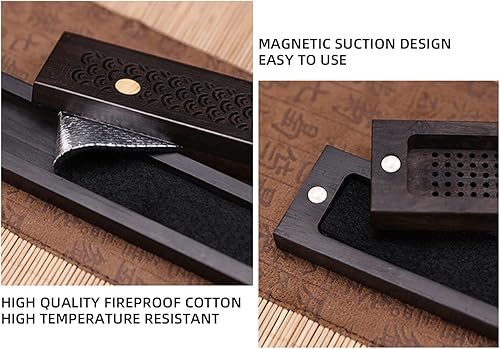 Miniatura 6 de Caja de incienso de ébano de madera maciza y 80 piezas de incienso de hilo para decoración del hogar, adornos de escritorio para