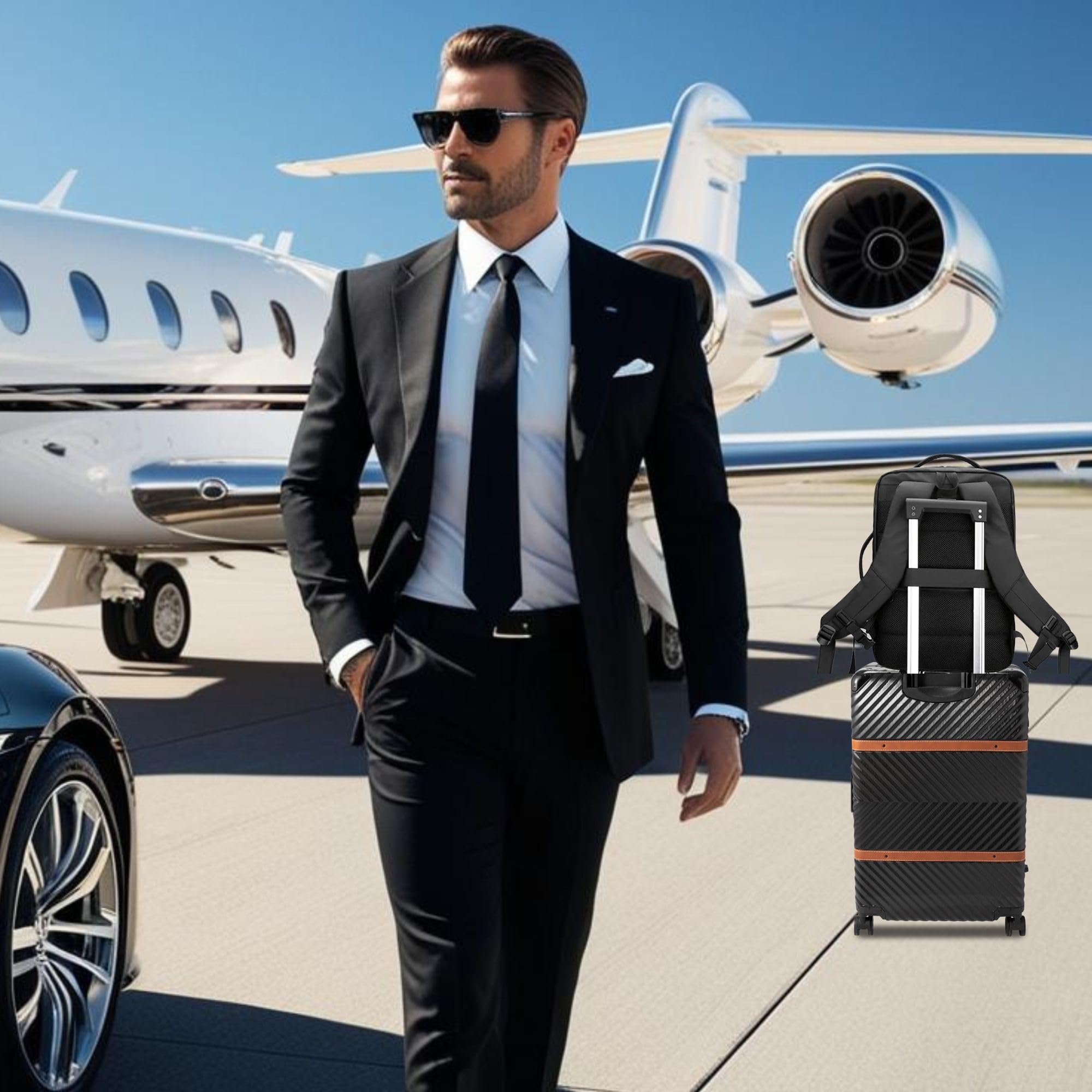 Zaino Ryanair 40x20x25 Zaino da Viaggio Aereo Bagaglio a Mano Borsa da Cabina Zaino per Uomo e Donna da Lavoro Viaggio Scuole Impermeabile Valigia Bagaglio con USB Charging (NERO, 30L-EXP 40L)