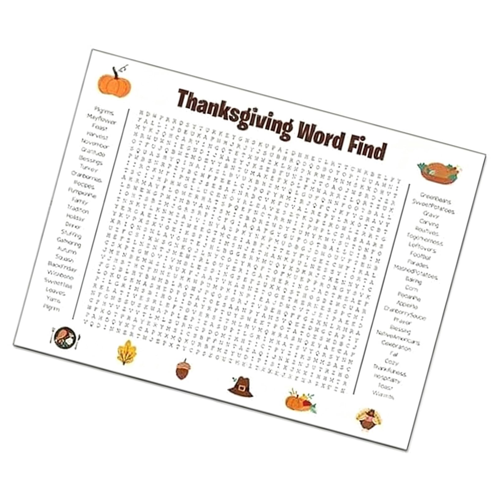 Msioytog Jumbos Thanksgiving Word Search Posters Fun Interactive Holiday Party Activity Holiday Word Find Puzzle Poster for Adult Thanksgiving Search Posters