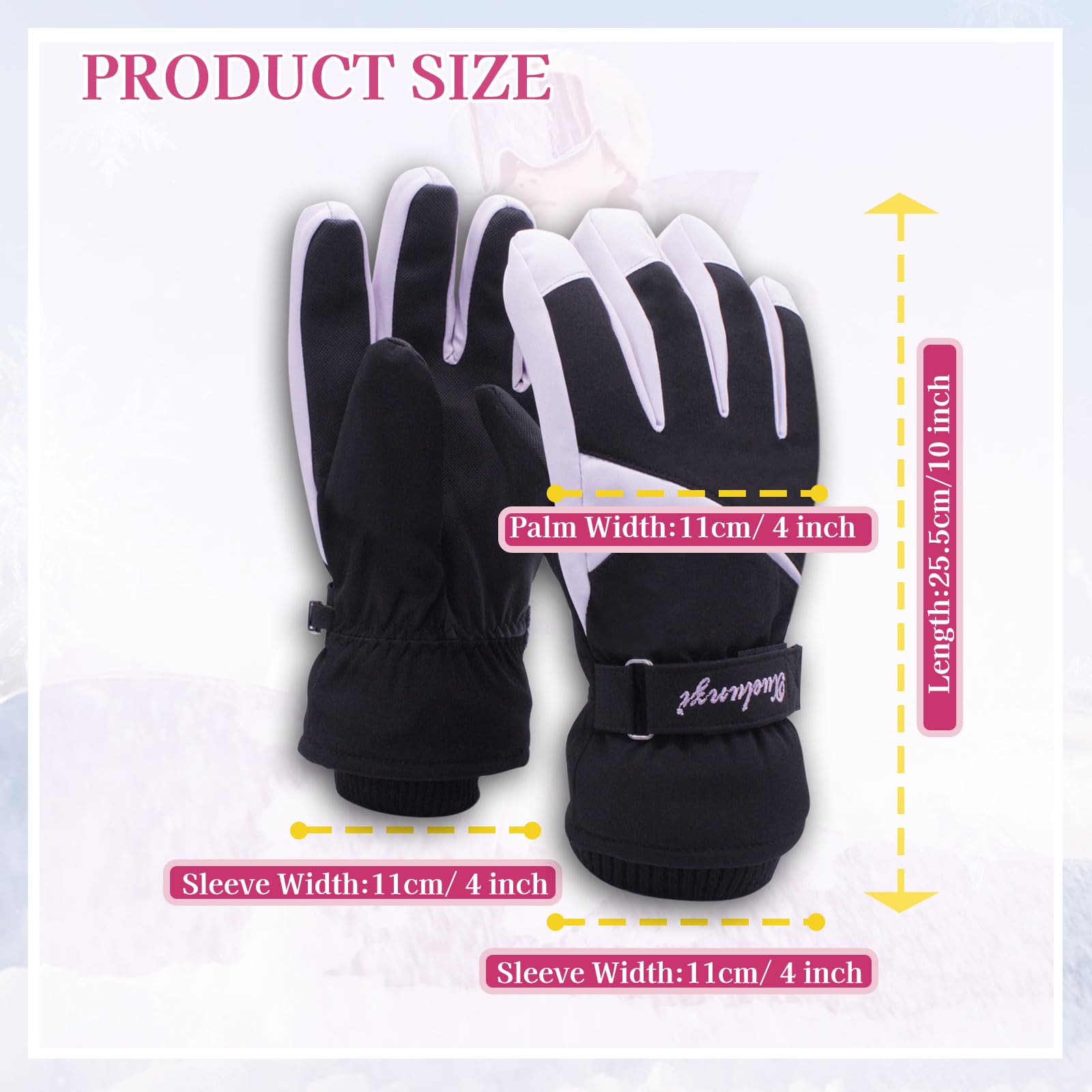 Andiker Guantes de esquí térmicos impermeables resistentes al viento antideslizantes para pantalla táctil