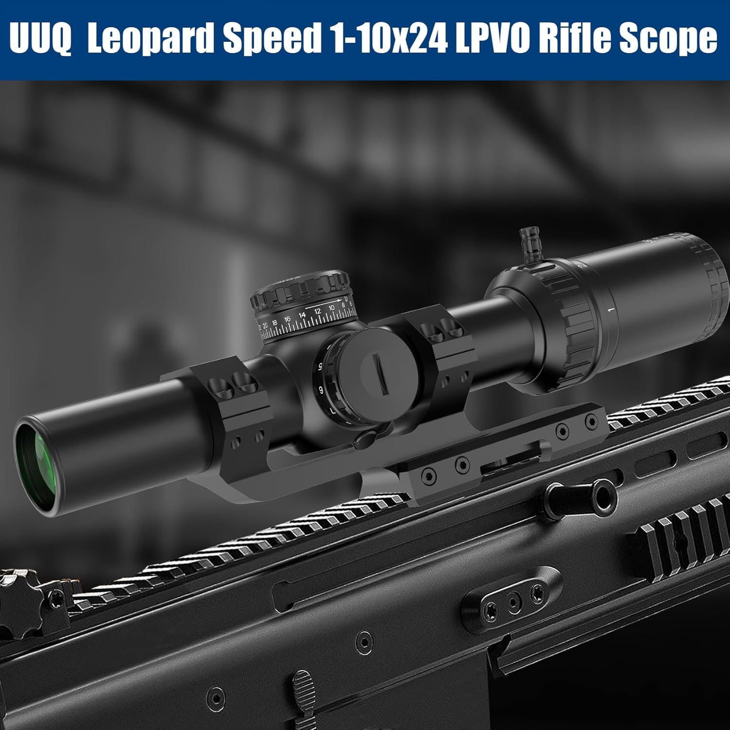 UUQ Leopard Speed 1-6/1-8/1-10x24 SFP LPVO Rifle Scope with BDC, Optics, Extended Range, 11 Levels Red Illumination,Cantilever Mount