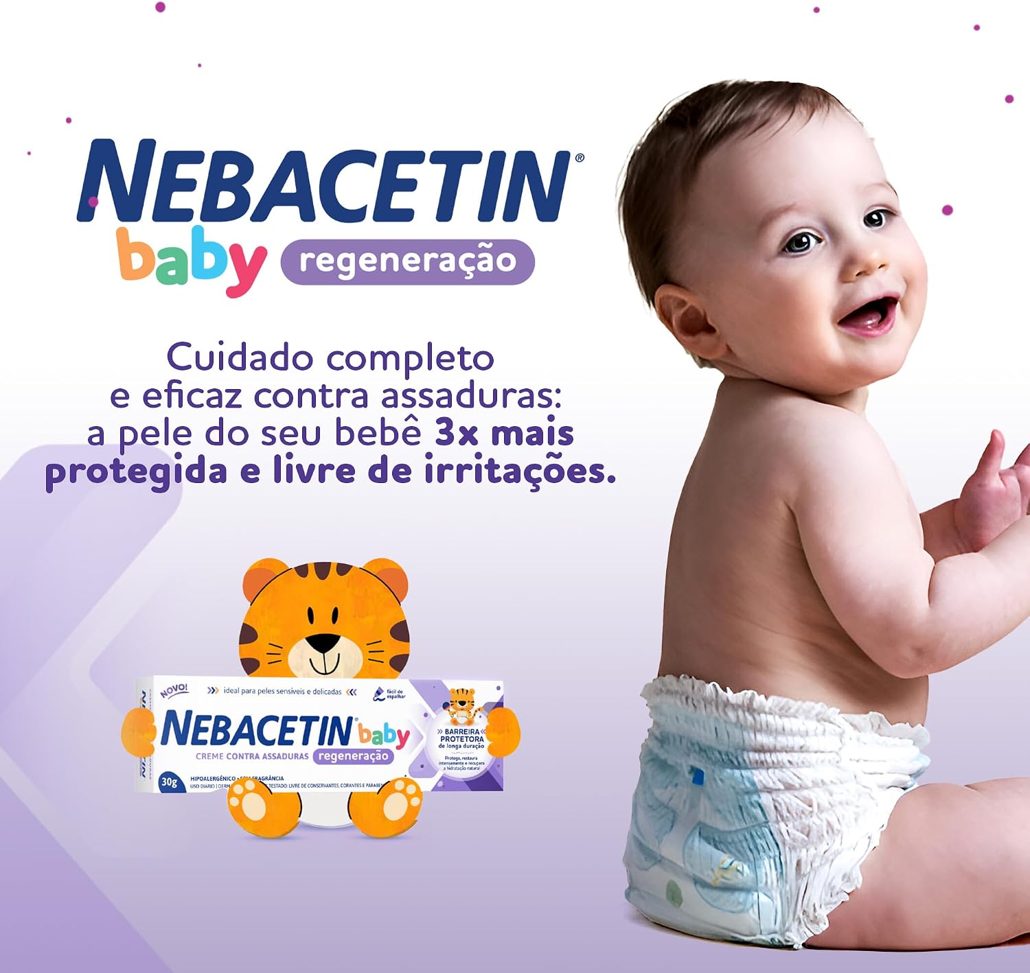 Nebacetin Baby Regeneração Pomada Contra Assaduras 60g - Cuida e Trata Peles Irritadas, Forma Barreira Protetora na Pele Nebacetin Baby Regeneração Pomada Contra Assaduras 60g - Cuida e Trata Peles Irritadas, Forma Barreira Protetora na Pele