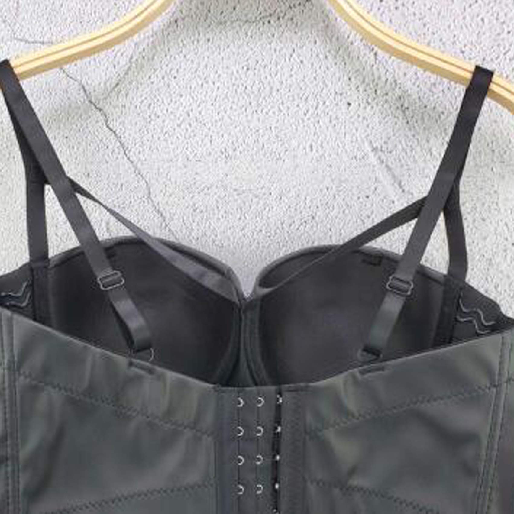 Femme PU Cuir Corset Punk Goth Push Up Bra Top Clubwear Party Bustier Crop Top
