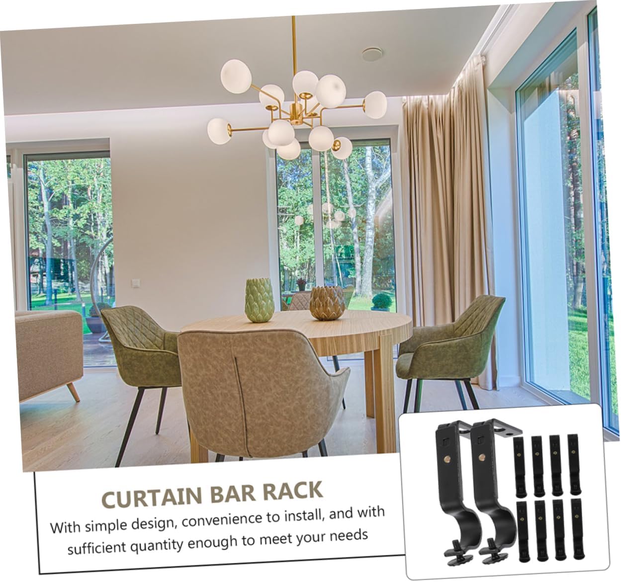 10pcs Curtain Rod Holders Drapery Rod Brackets for Easy Installation Living Room Bedroom Office and More Finish for Stylish Home Decor