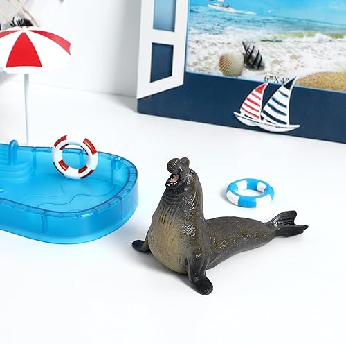 Miniatura 7 de TOYANDONA Auténtico modelo de criatura marina: figura de animal de mar único, modelo de sello de elefante, ideal para colección, decoración