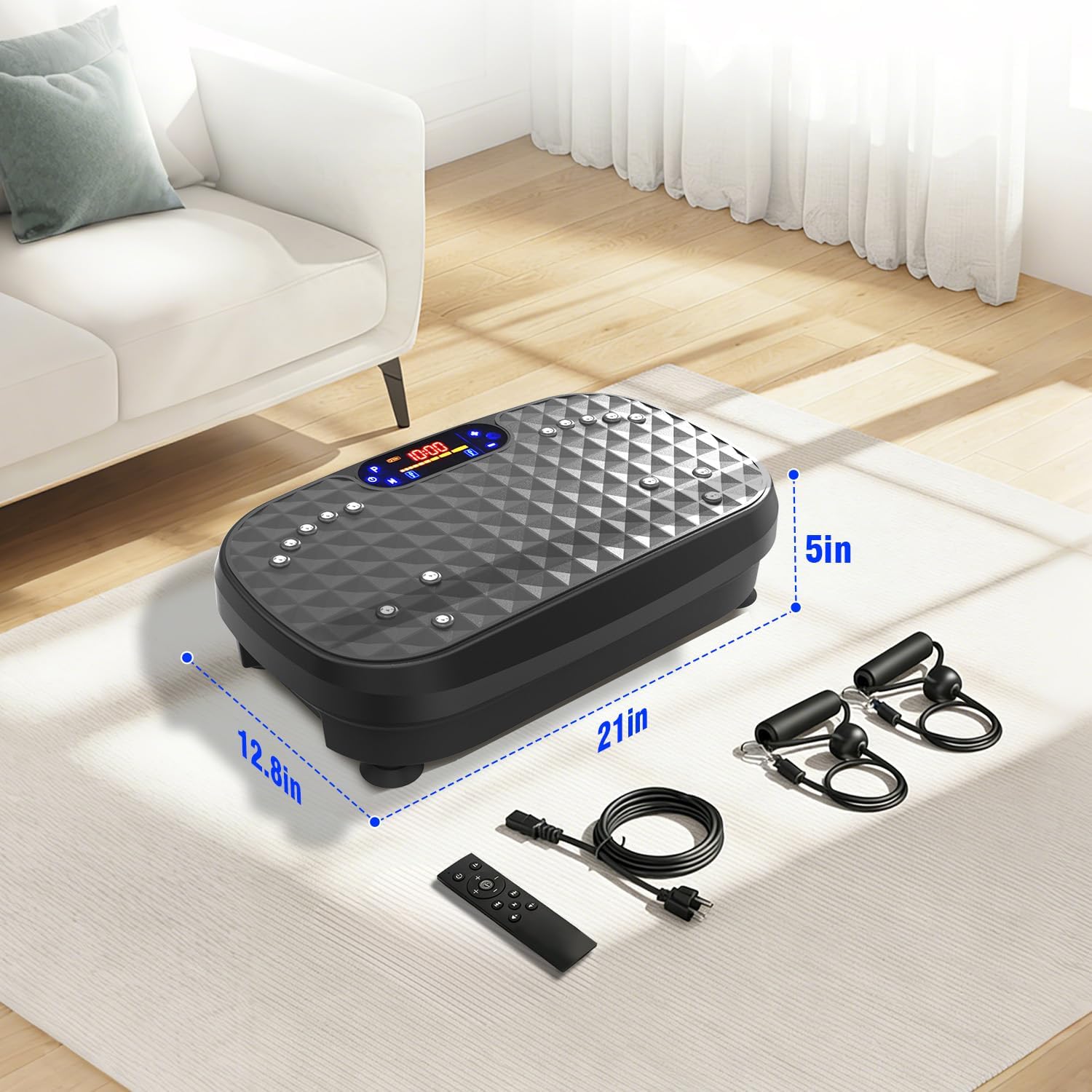 AXV Vibration Plate Fitness Platform Exercise Machine Vibrating Shaking Full Body Shaker Workout Vibrate Stand Shake Board Sport for Weight Loss Fat Burner for Gym Home Office