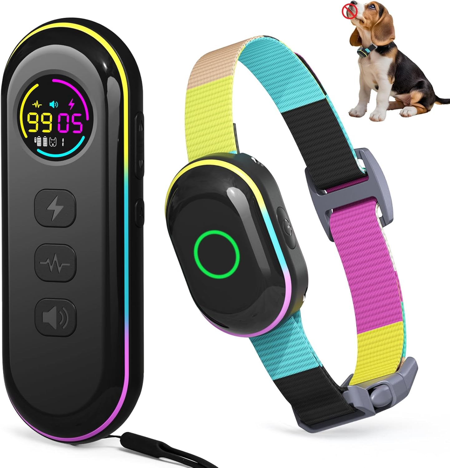 2-in-1 Dog Shock Collar and Bark Collar for Dogs– 2000FT Dog Training Collar with Remote, IP67 Waterproof e Collar with Anti-Bark/Beep/Vibration/Shock Modes for Small Medium Large Dog