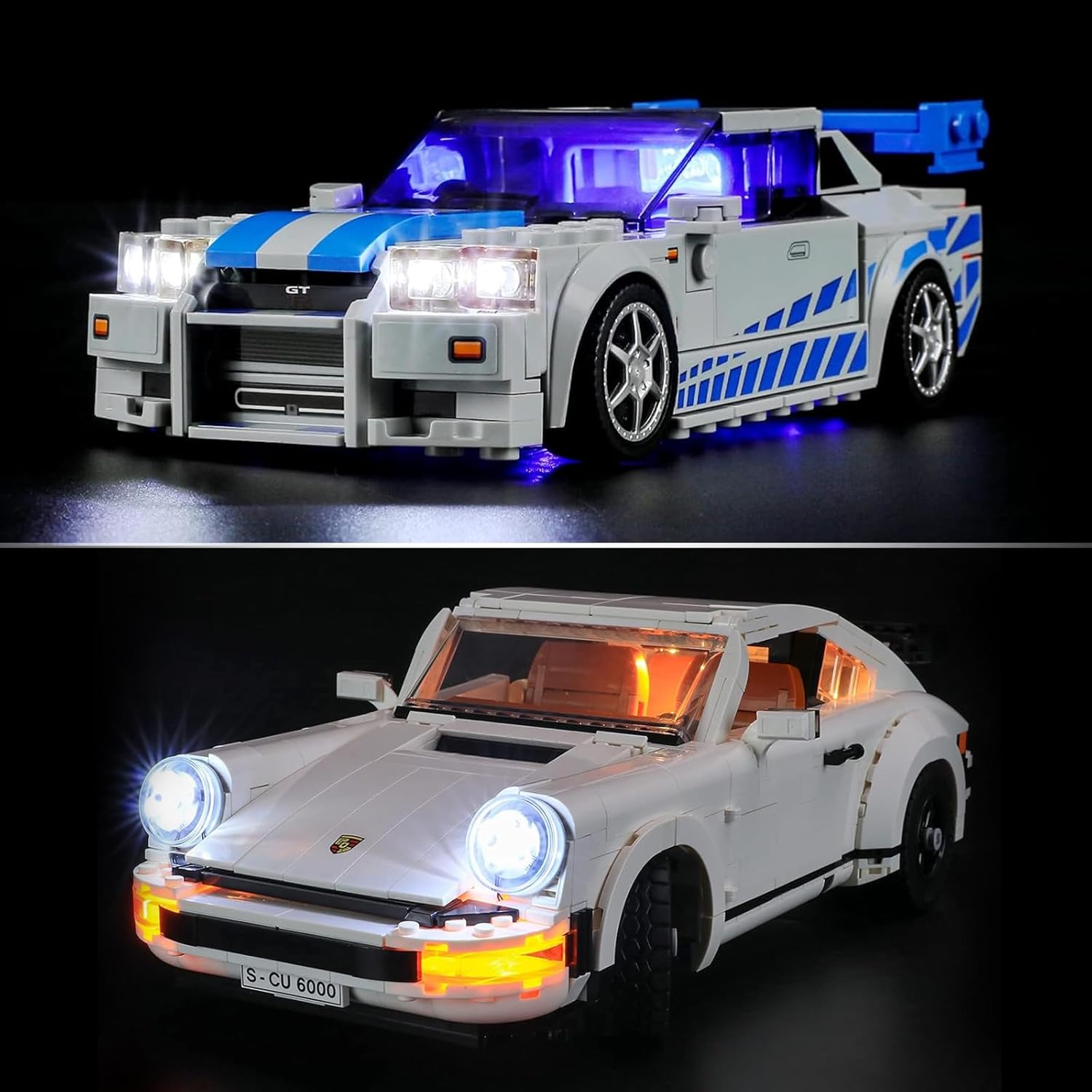 LIGHTAILING Led Light for Lego 76917 2-Fast-2 Furious Nissan Skyline GT-R (R34) & 10295 Porsche 911 Building Blocks Model - NOT Included The Model Set