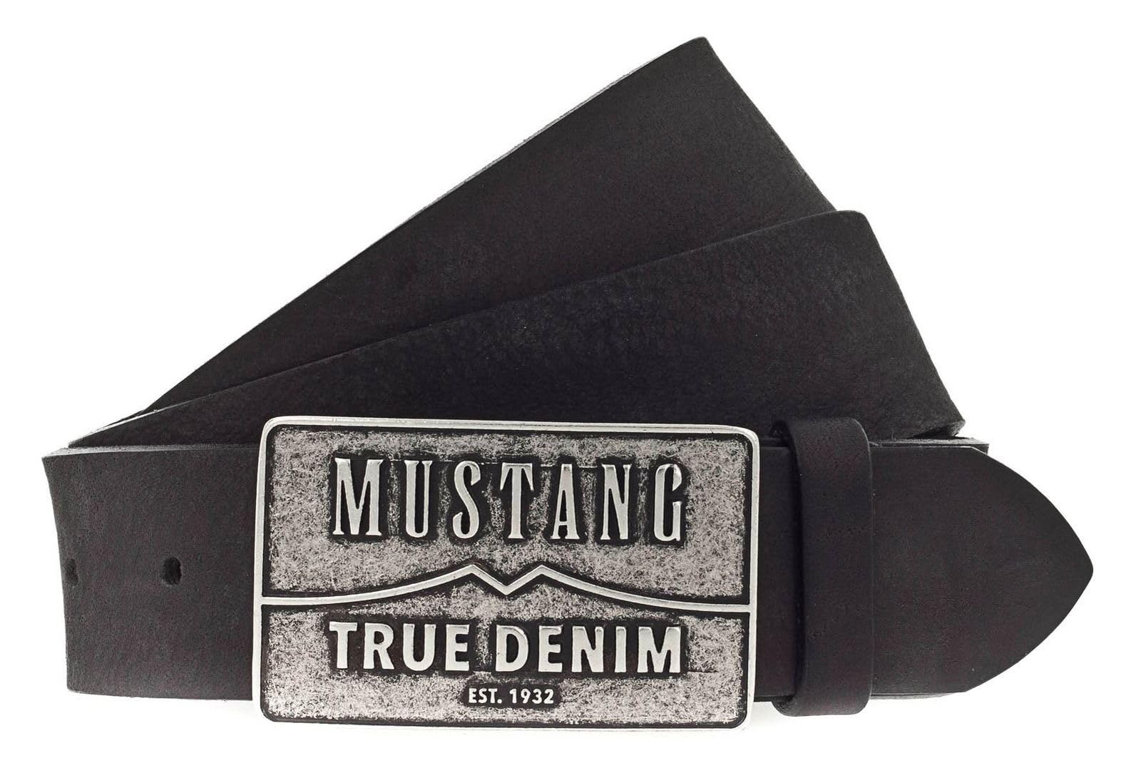 MUSTANG belt Men Leather Belt W100 Schwarz