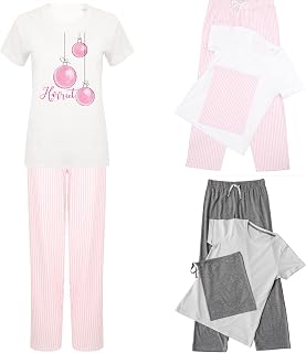 Personalised Name Pyjamas Christmas Baubles Winter Christmas Pyjamas Girls Christmas PJs Ladies Pyjamas Christmas Gifts Loungewear