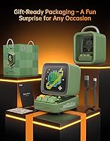 Vista 9 de Divoom Ditoo Pro Retro Pixel Art Game Altavoz Bluetooth con pantalla frontal controlada por aplicación LED de 16 x 16 (verde)