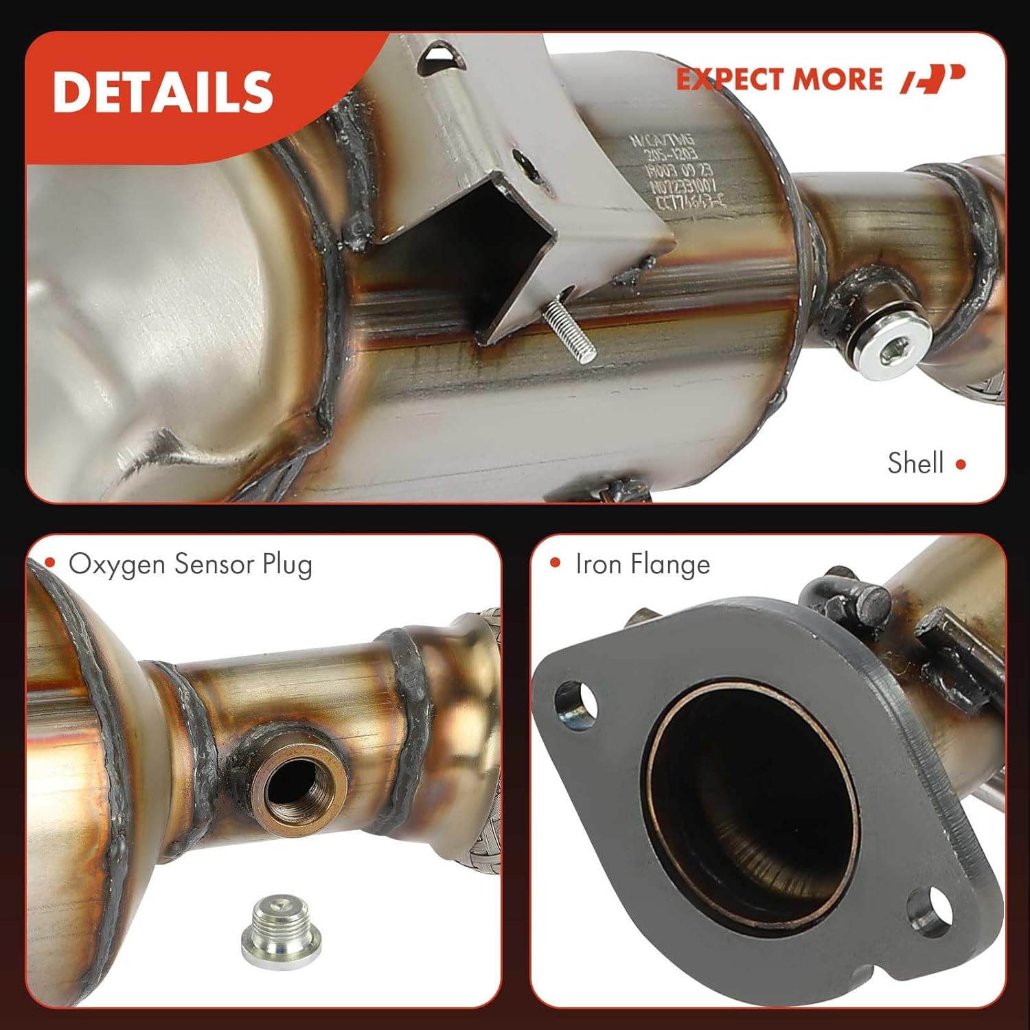 A-Premium Front Left Exhaust Manifold Catalytic Converter Kit Direct-Fit Compatible with Mazda 3 2004-2009 2.0L, 3 Sport 2009 2.0L, EPA Compliant, Replace# LF622050XB